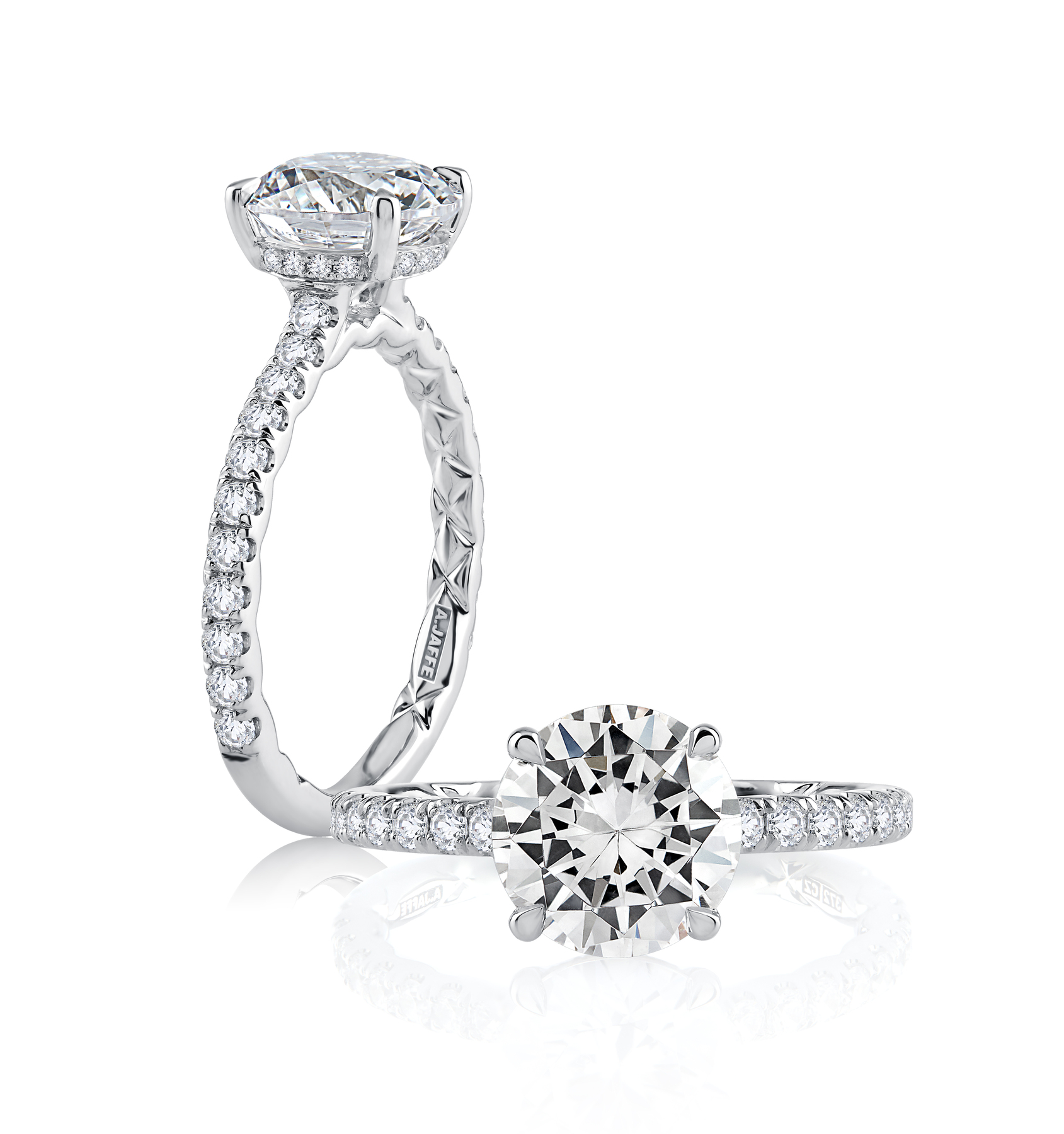 A.JAFFE 18K White Gold Engagement Ring
