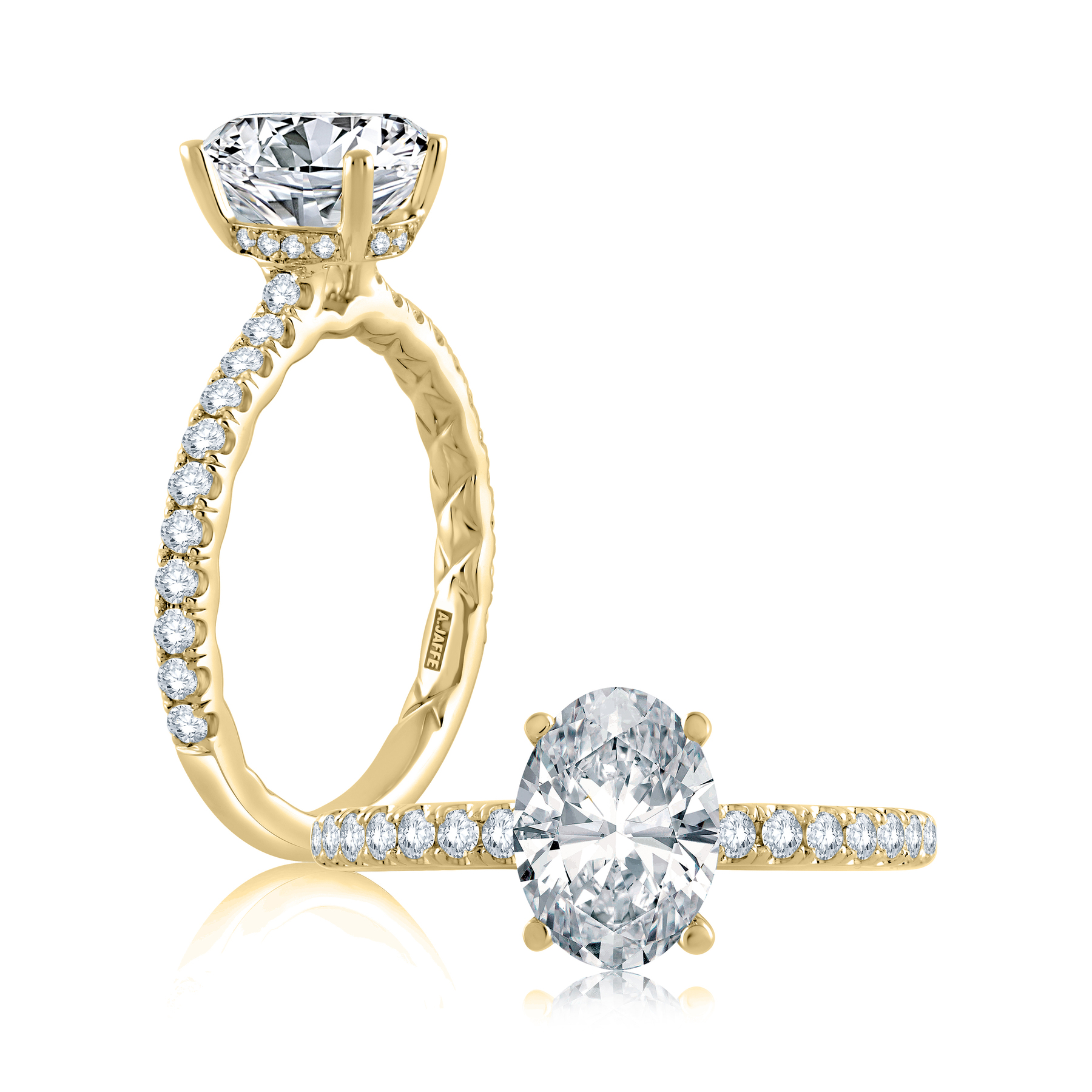 A.JAFFE 18K Yellow Gold Semi Mount