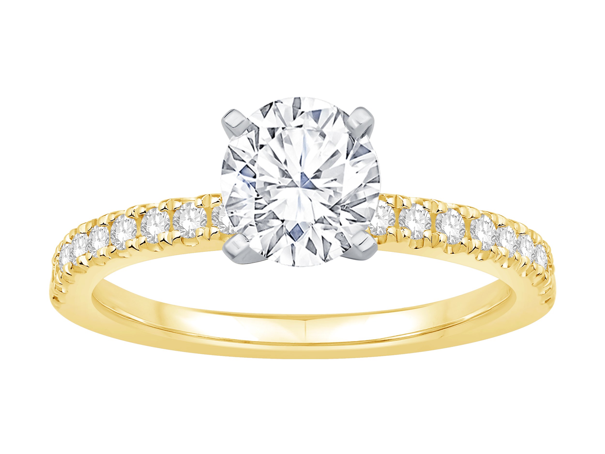 14K Yellow Gold Diamond Band Semi Mount