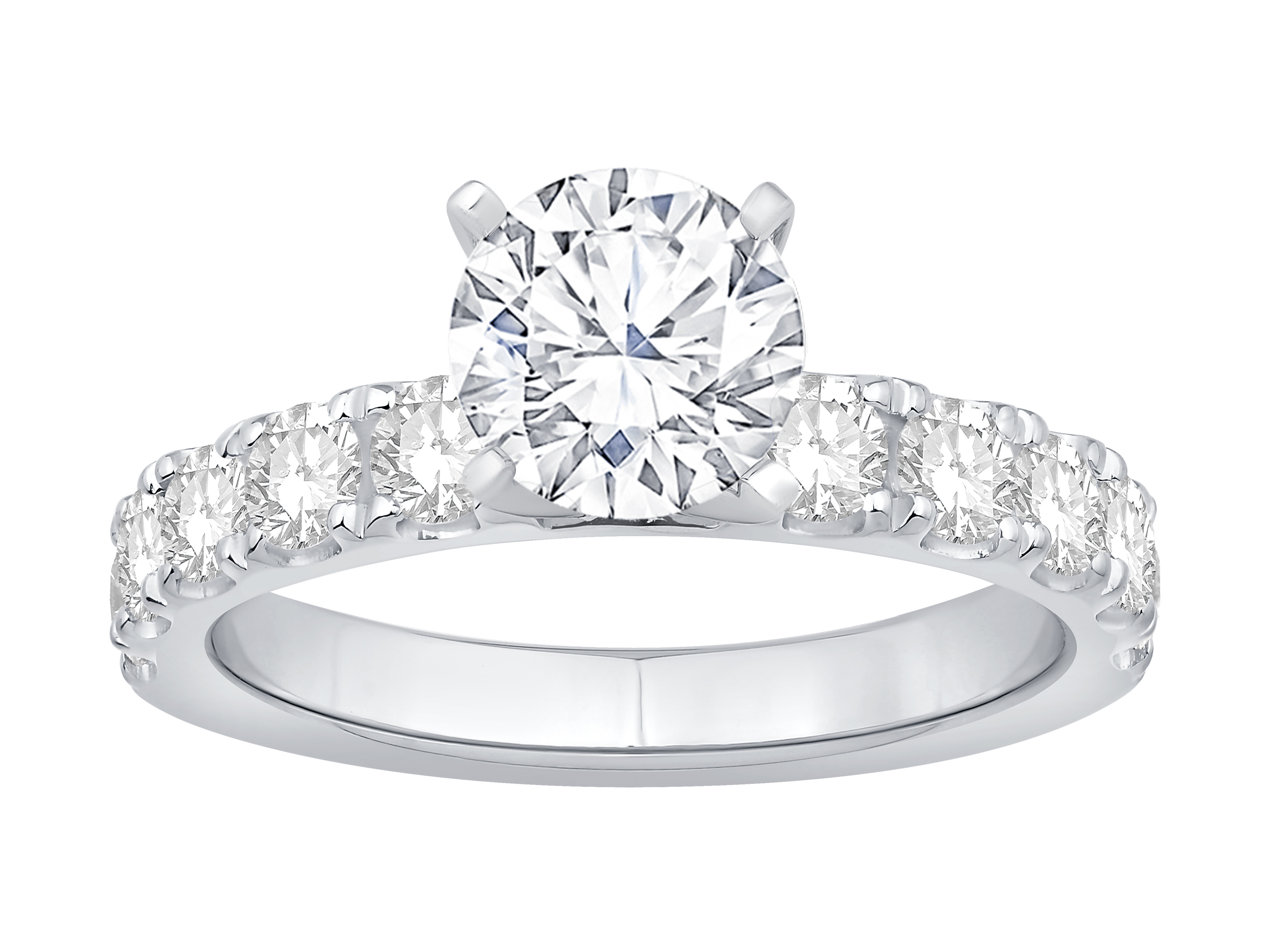 White Gold Diamond Band Semi Mount