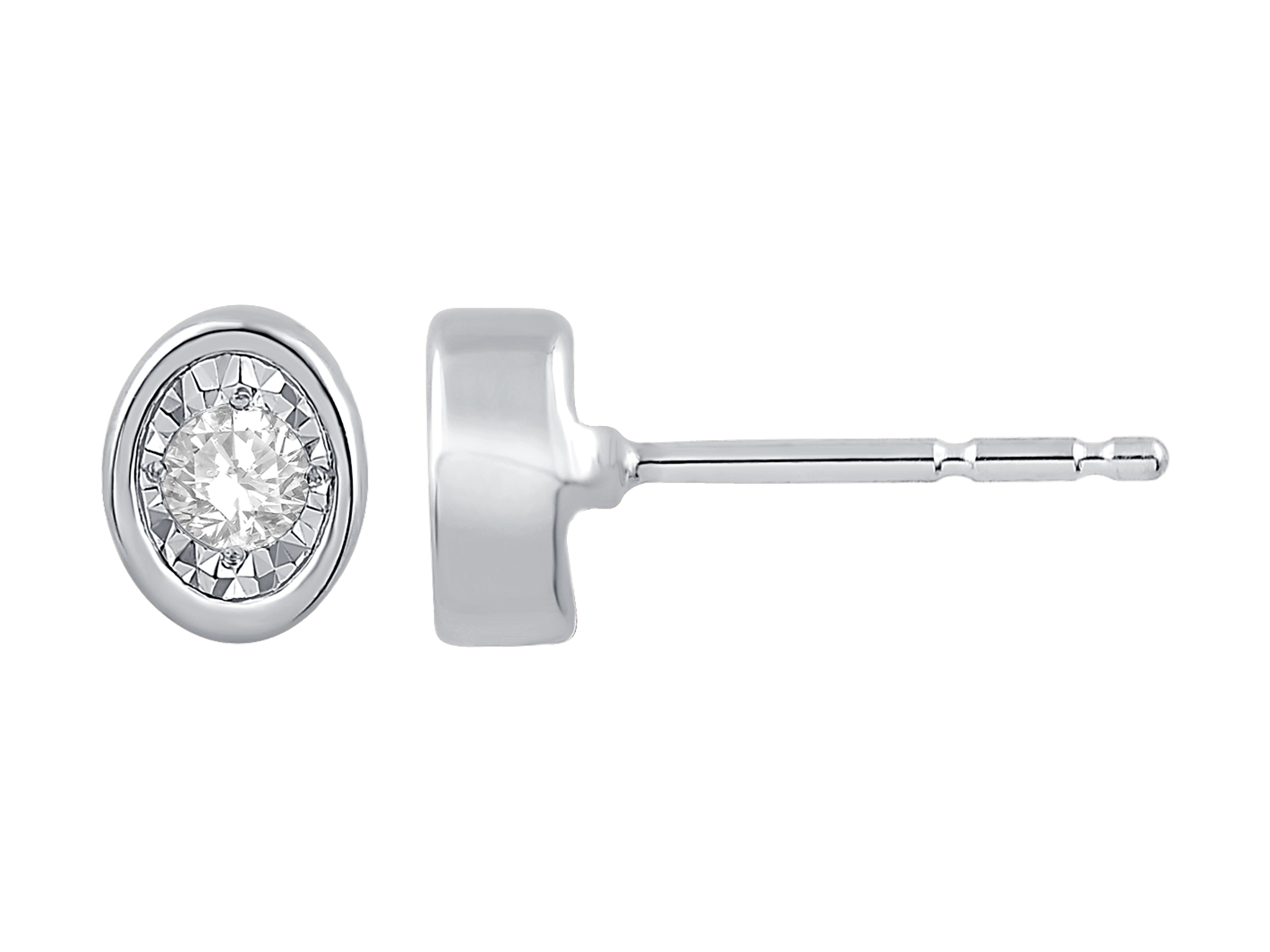 10K White Gold Diamond Stud Earrings