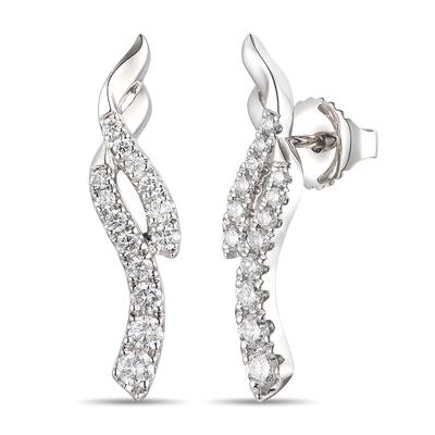 LE VIAN Platinum Diamond Earrings