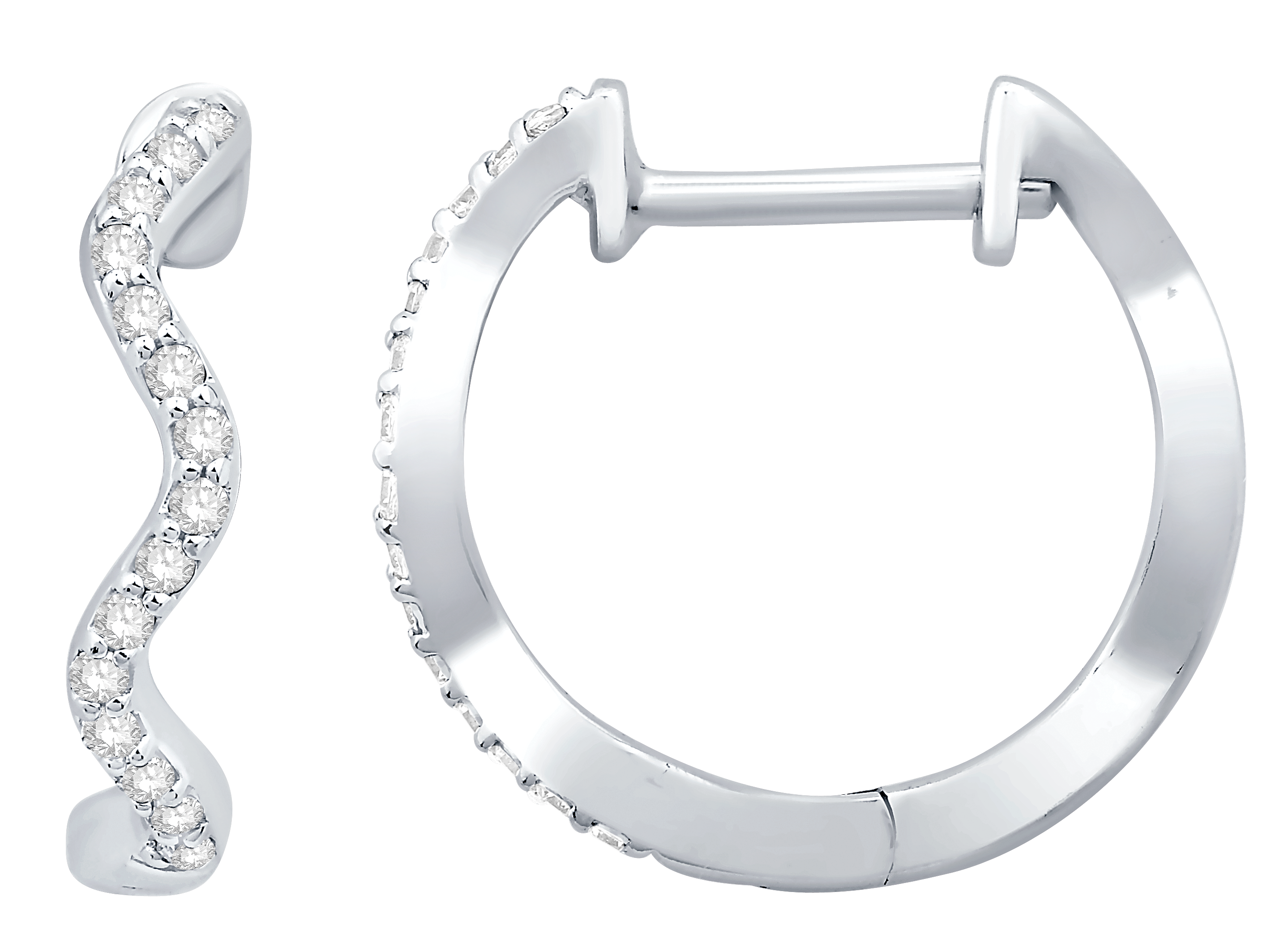 WG Diamond Wavy Hoop