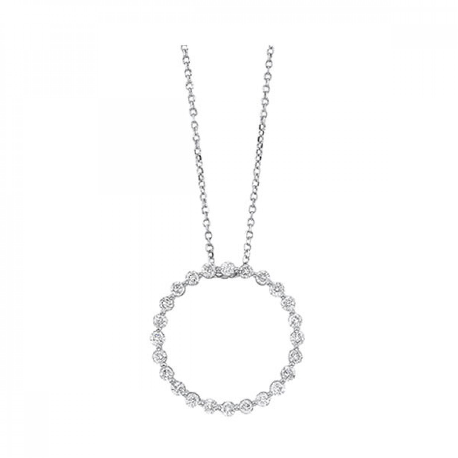 White Gold Diamond Round Necklace