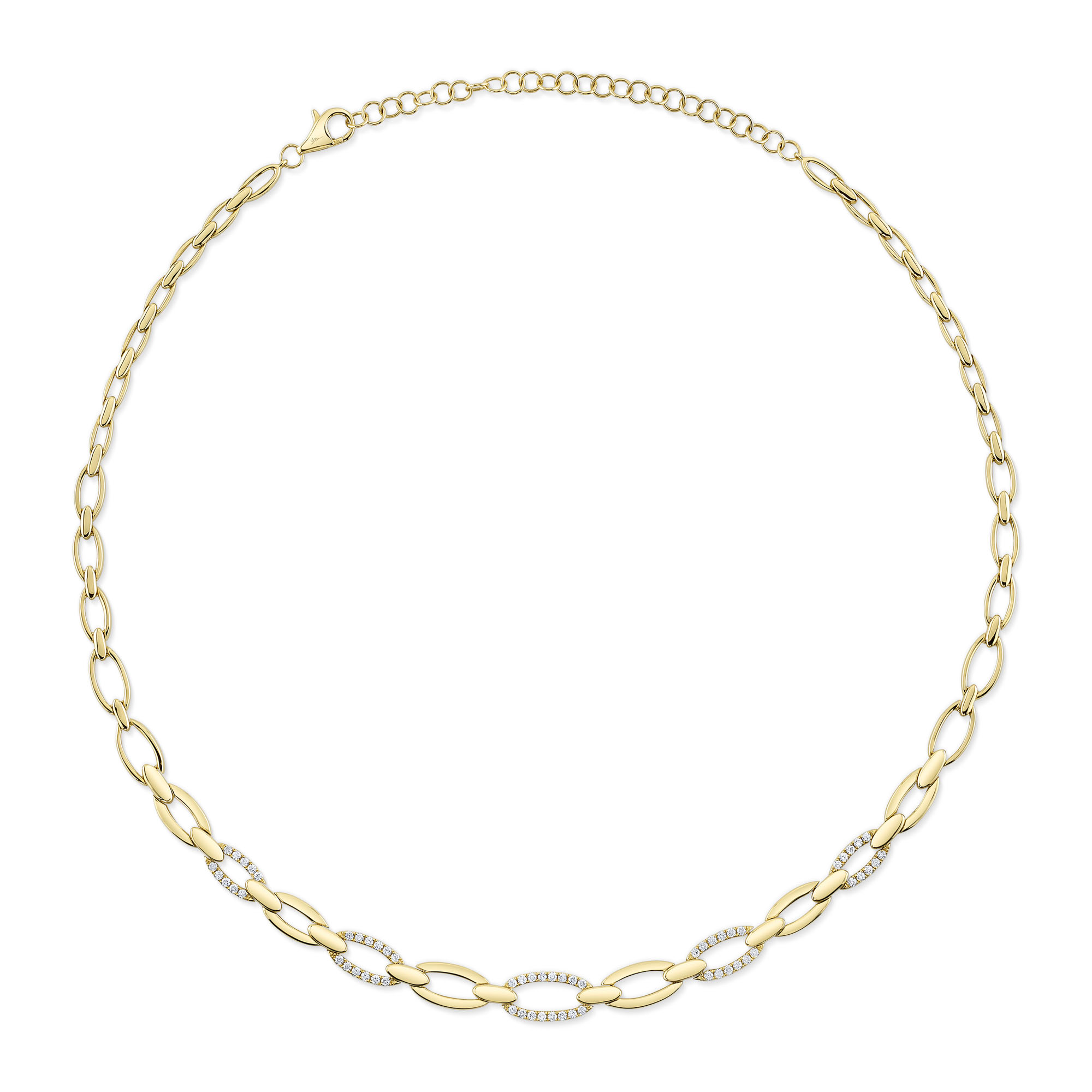 SHY 14K Yellow Gold Diamond Link Necklace