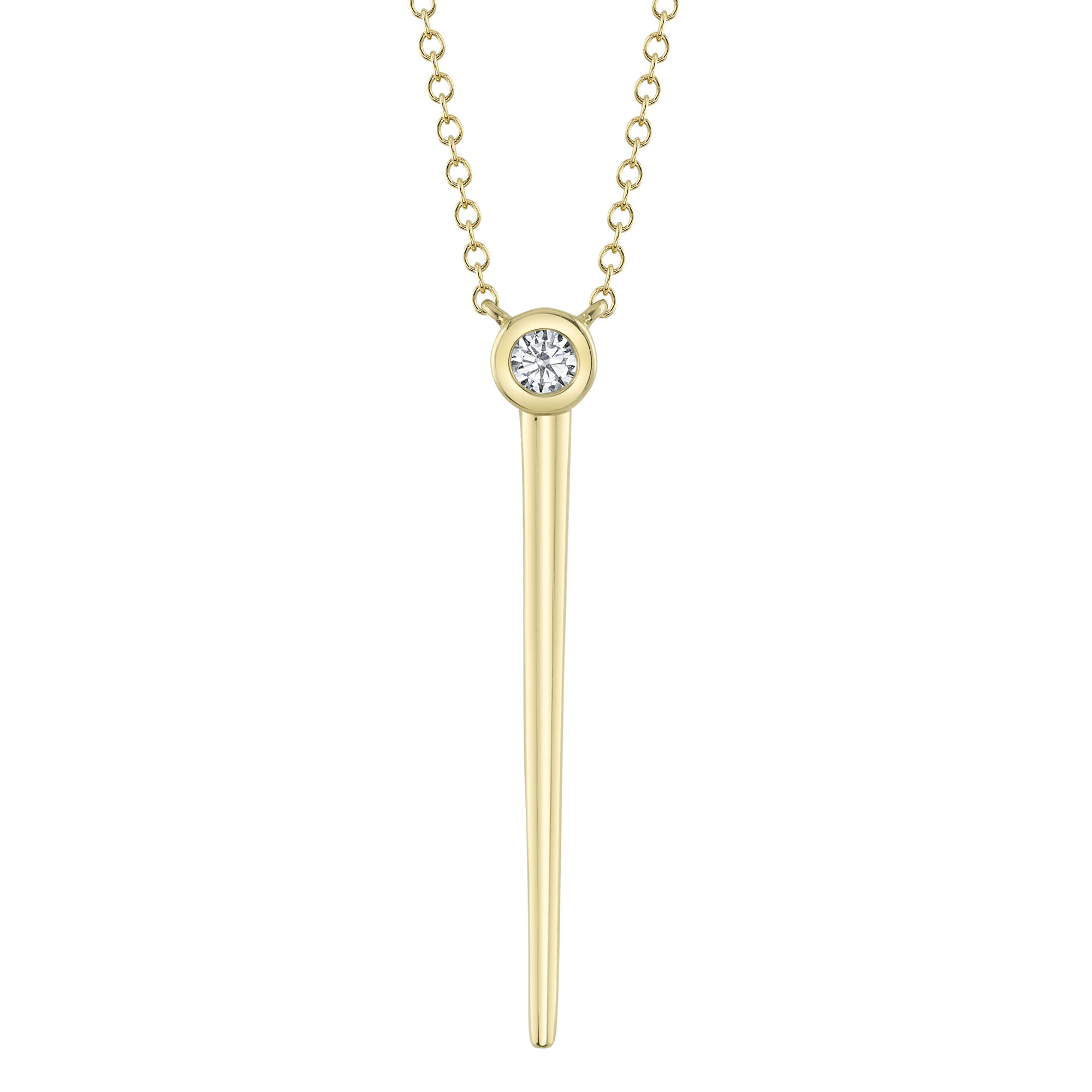 SHY 14K Yellow Gold Bezel Diamond Necklace