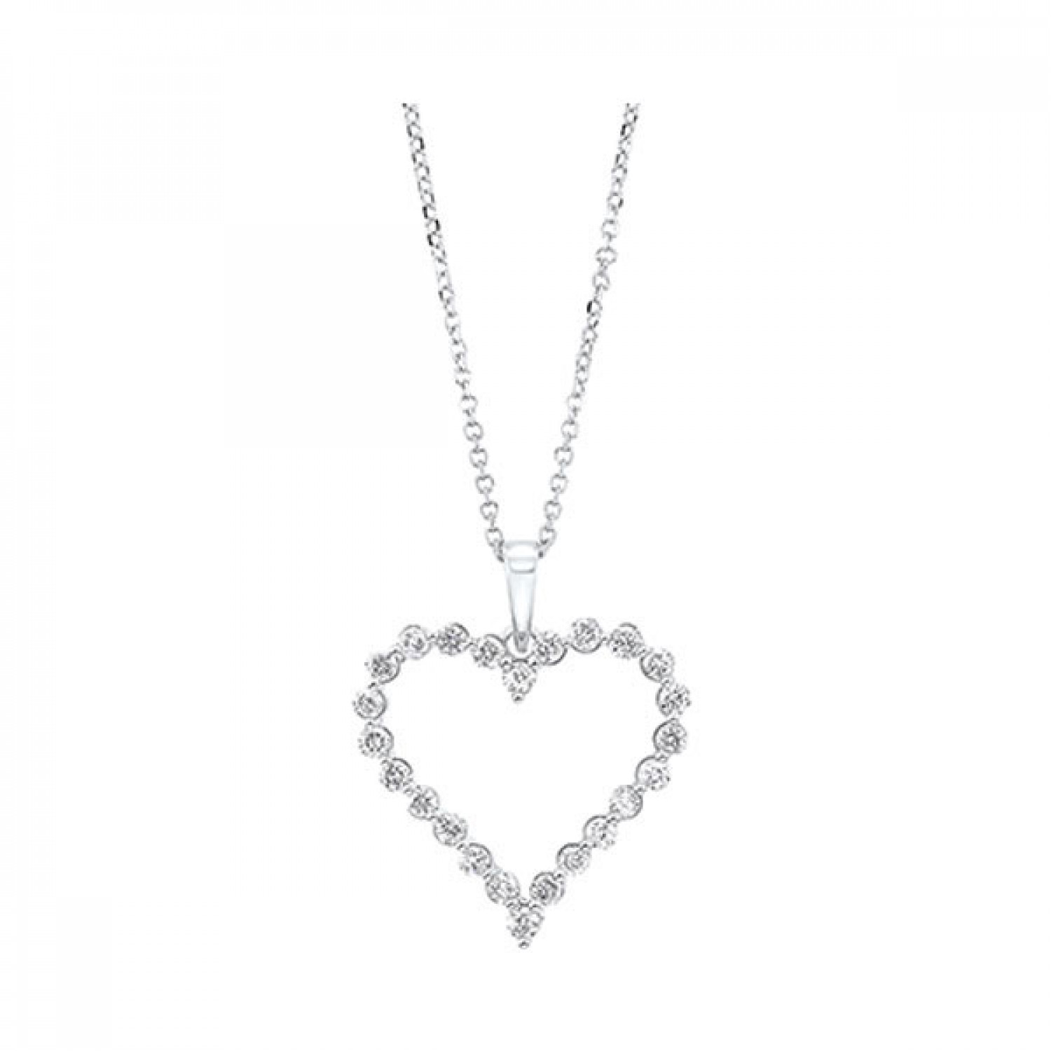White Gold Diamond Heart Necklace