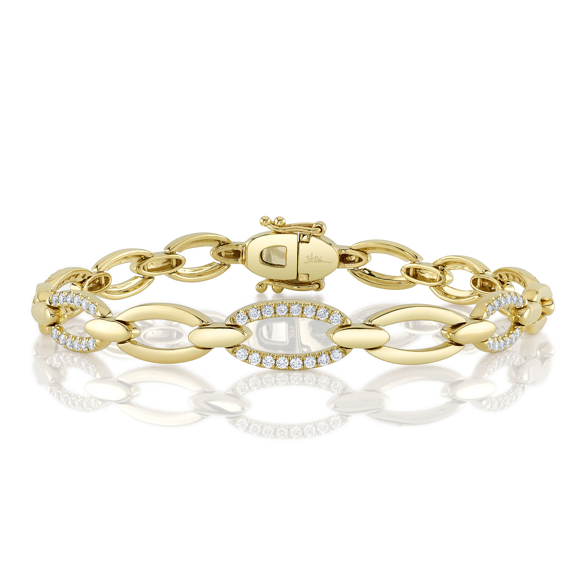 SHY 14K Yellow Gold Diamond Link Bracelet