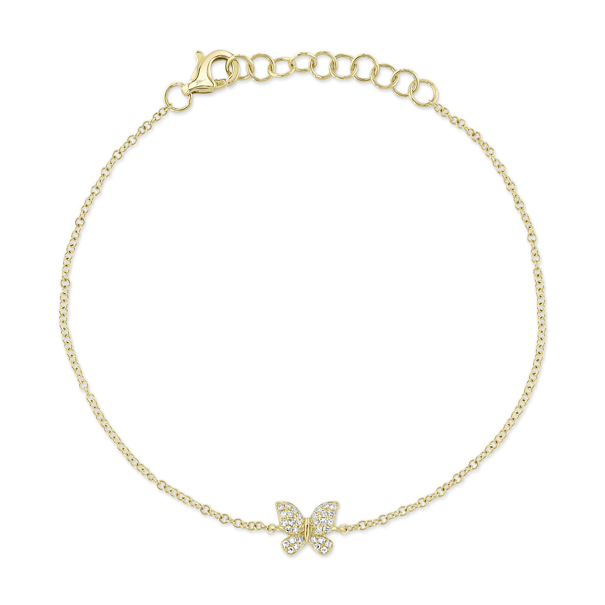 SHY 14K Yellow Gold Diamond Butterfly Bracelet