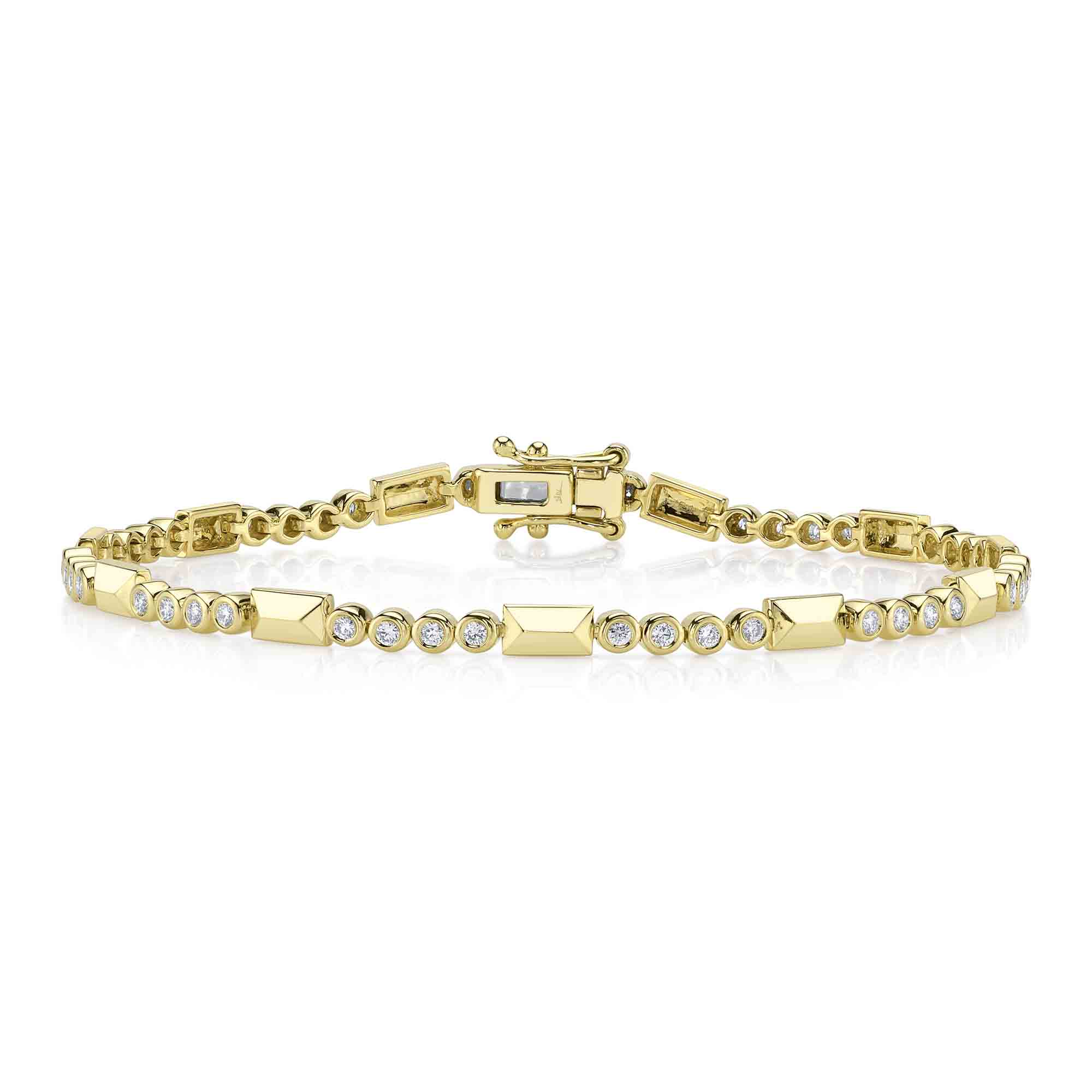 SHY 14K Yellow Gold Diamond Bezel Tennis Bracelet