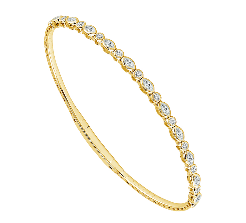 14K Yellow Gold Diamond Flexie Bracelet