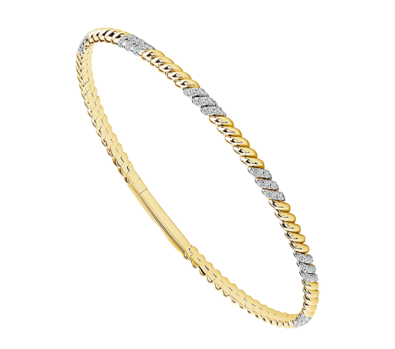 14K Yellow Gold Diamond Flexie Bracelet
