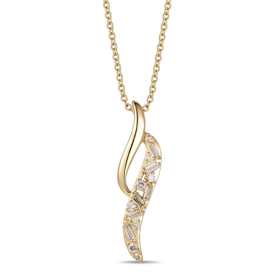 LE VIAN 14K Yellow Gold Chocolate/White Diamond Pendant Necklace