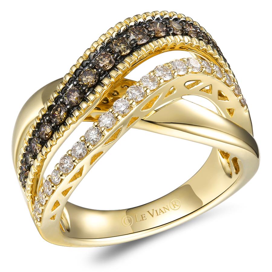 CHOC/WHT OVRLAP RING