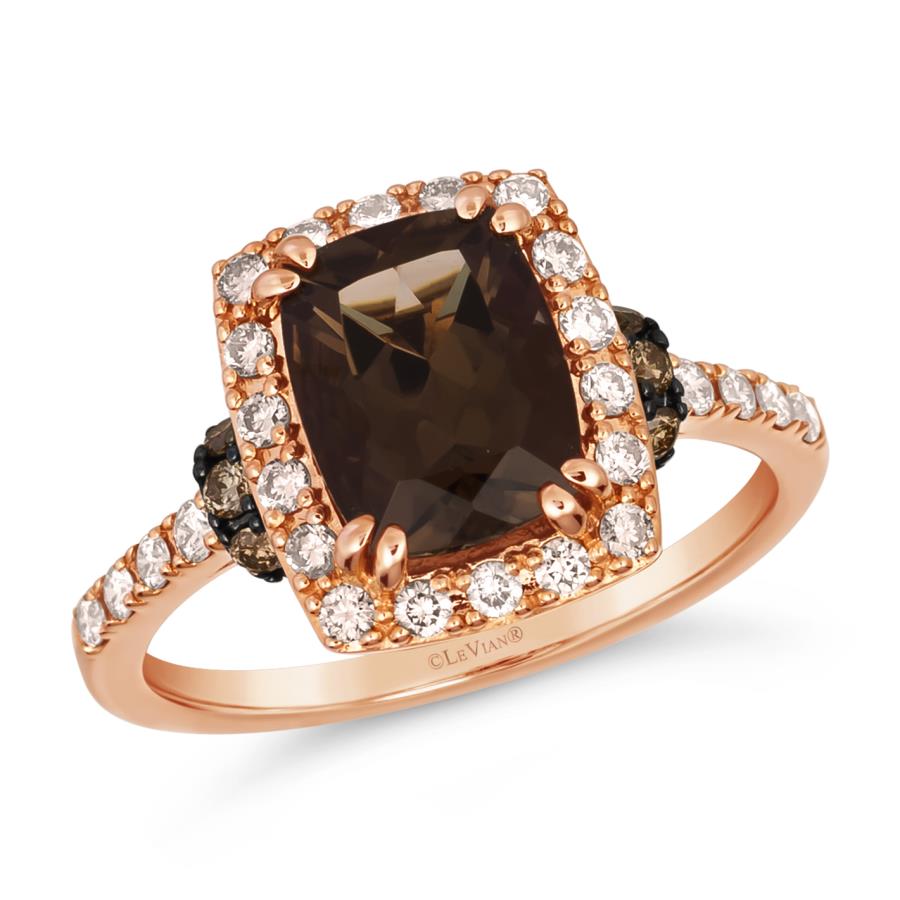 LE VIAN 14K Rose Gold Chocolate Quartz Diamond Ring