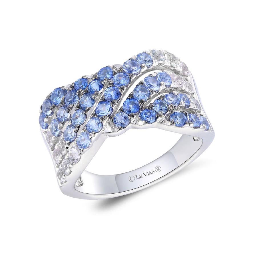 LE VIAN 14K White Gold Saphire Denim Ombre Ring