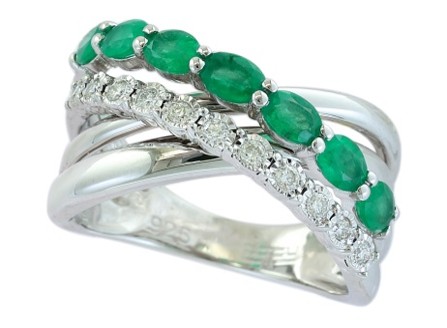 Silver Emerald Ring