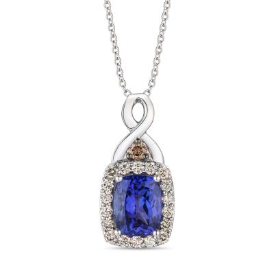 LEVIAN 14K White Gold Tanzanite/Chocolate Diamond Pendant Necklace