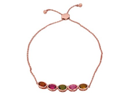 14k Yellow Gold Colored Stoned Bracelet