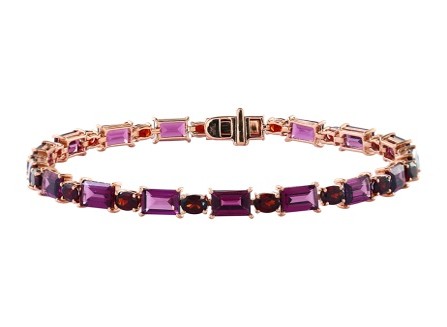 14k Rose Gold Garnet/ Rhodolite Bracelet