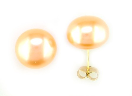 14k Yellow Gold Pearl Earrings