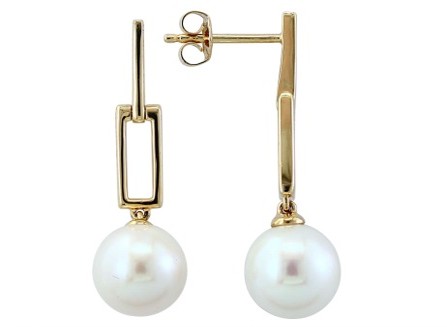 14k Yellow Gold Pearl Earrings