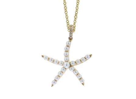 14k Yellow Gold Pearl/ Diamond Pendant
