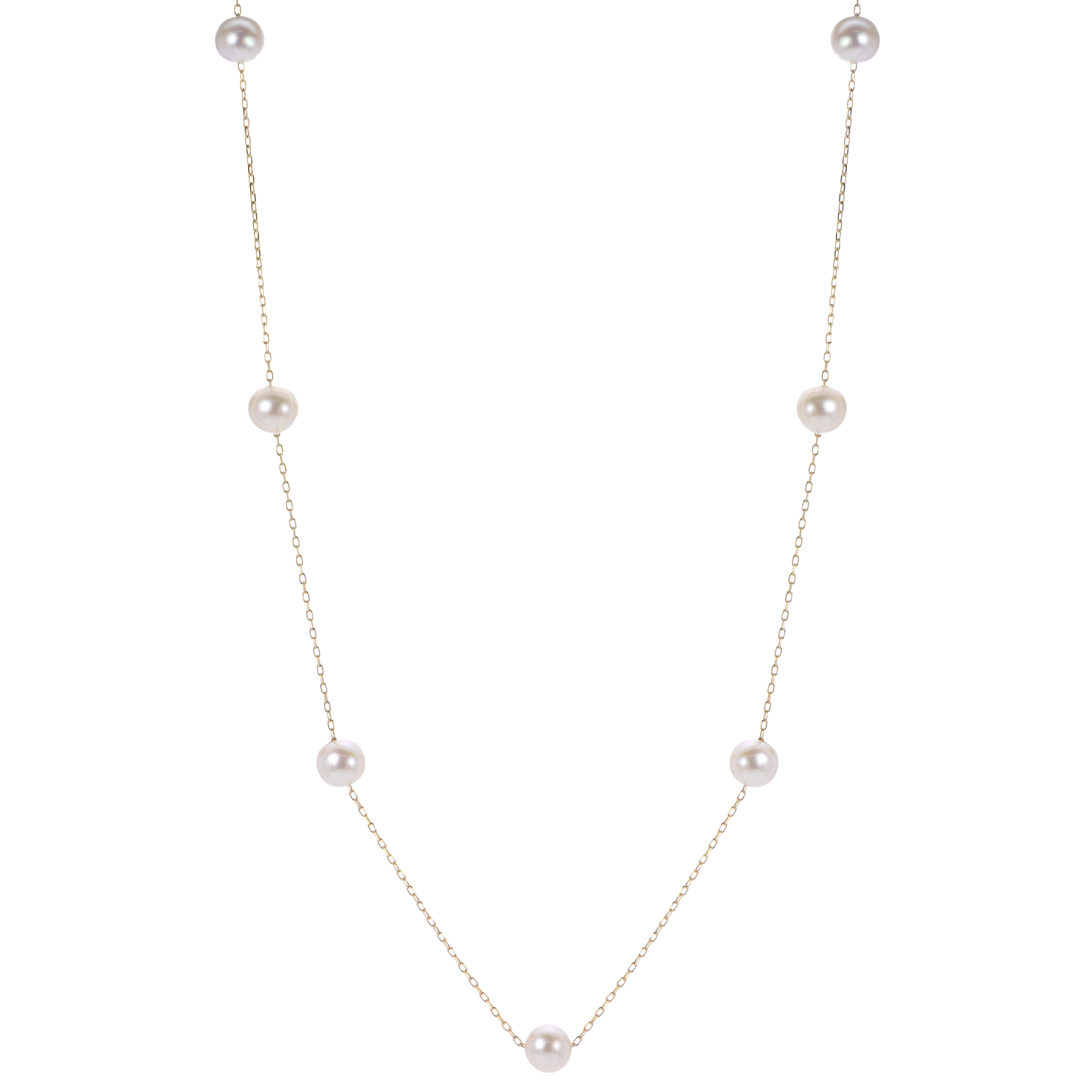 IMPERIAL 7-7.5MM Stationed Pearl Necklace