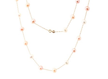 14k Yellow Gold Pearl Necklace