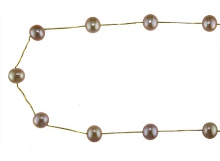 14k Yellow Gold Pearl Necklace
