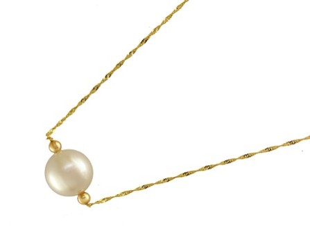 14k Yellow Gold Pearl Necklace
