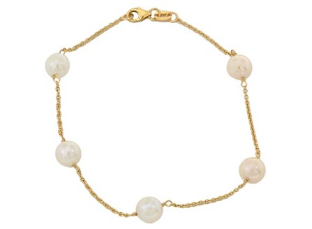 14k Yellow Gold Pearl Bracelet
