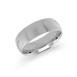 MALO Mens 14K White Gold Wedding Band