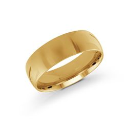 MALO Mens 14K Yellow Gold Wedding Band