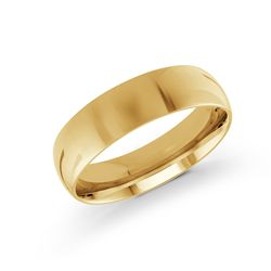 MALO Mens 14K Yellow Gold Wedding Band