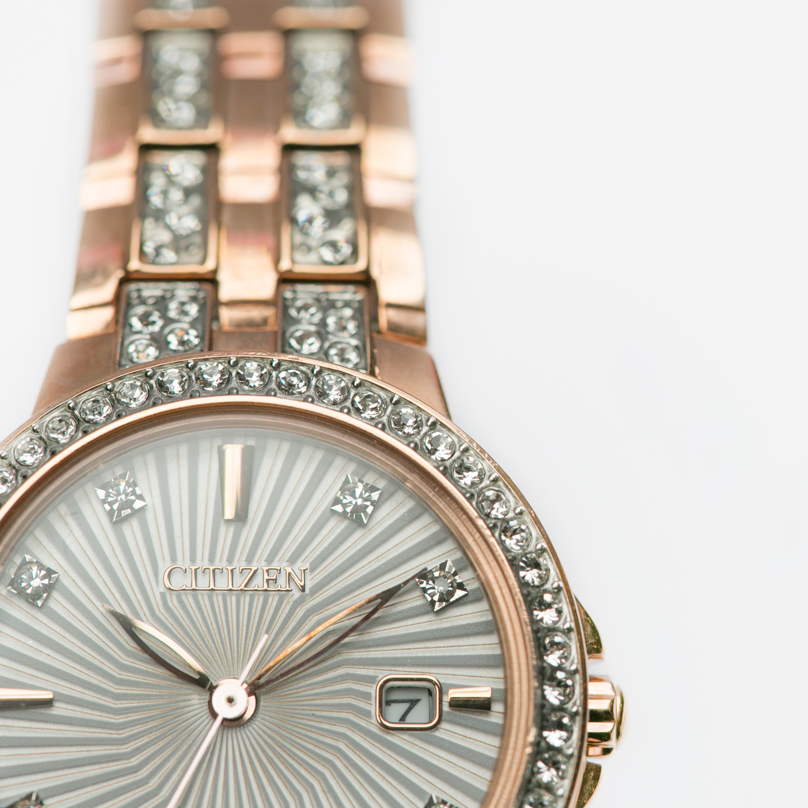 CITIZEN Eco Drive Women's Rose Gold Crystal Watch