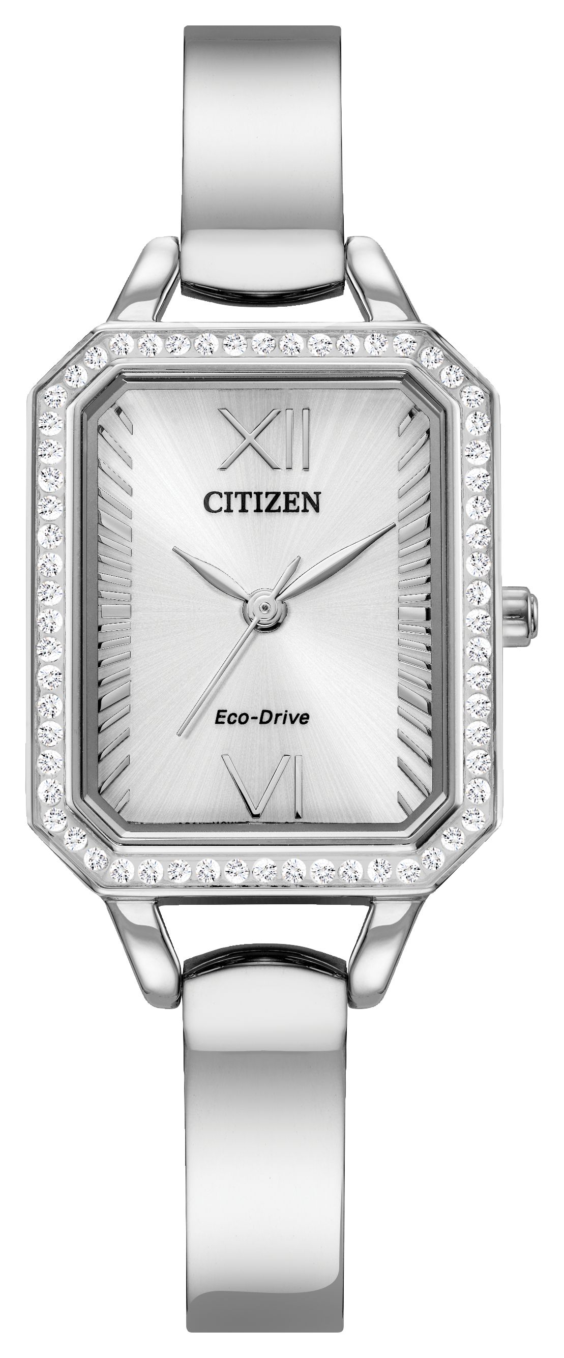 CITIZEN Women's Silver Square Face With CZ's Watch