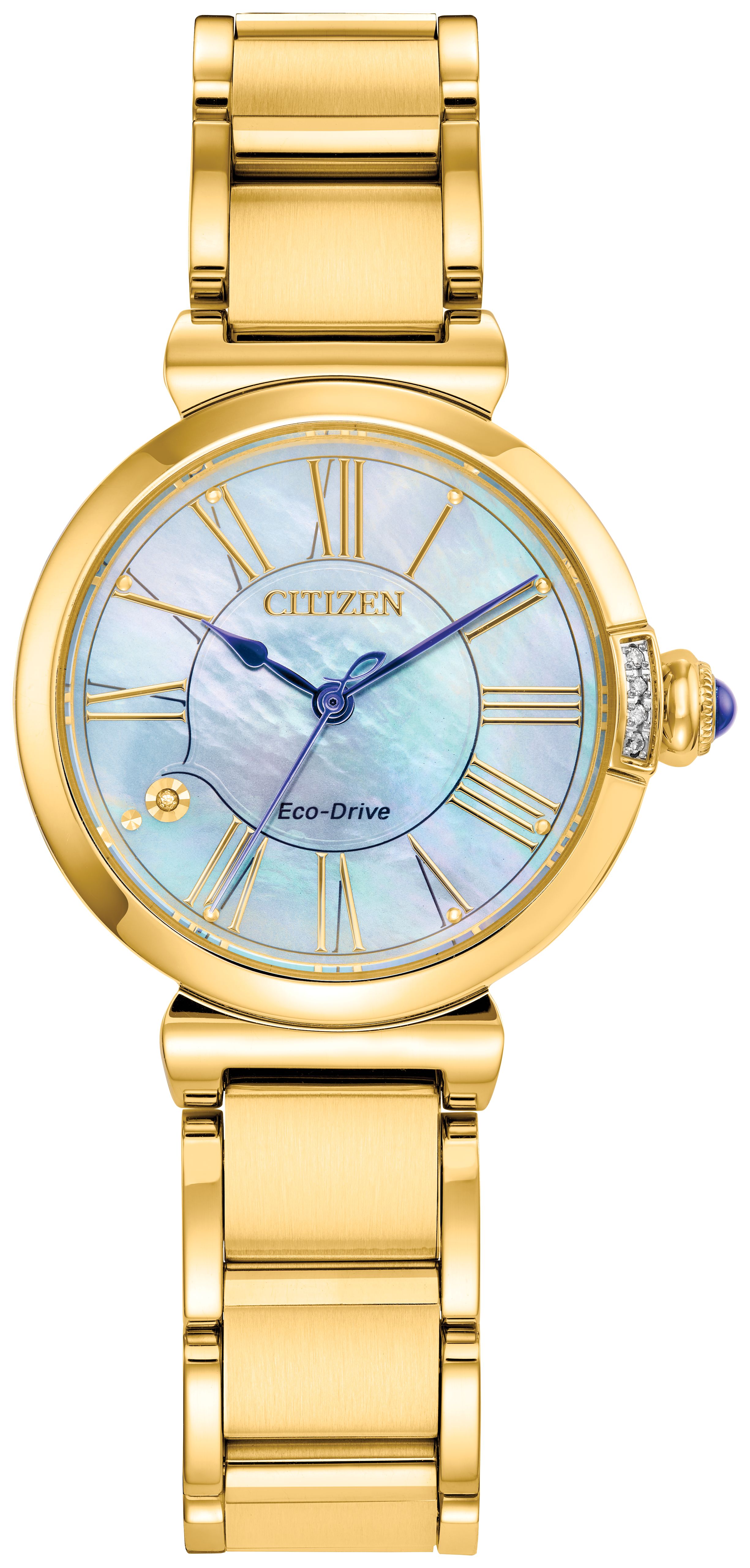 CITIZEN Eco Drive Women's White Face Gold Watch