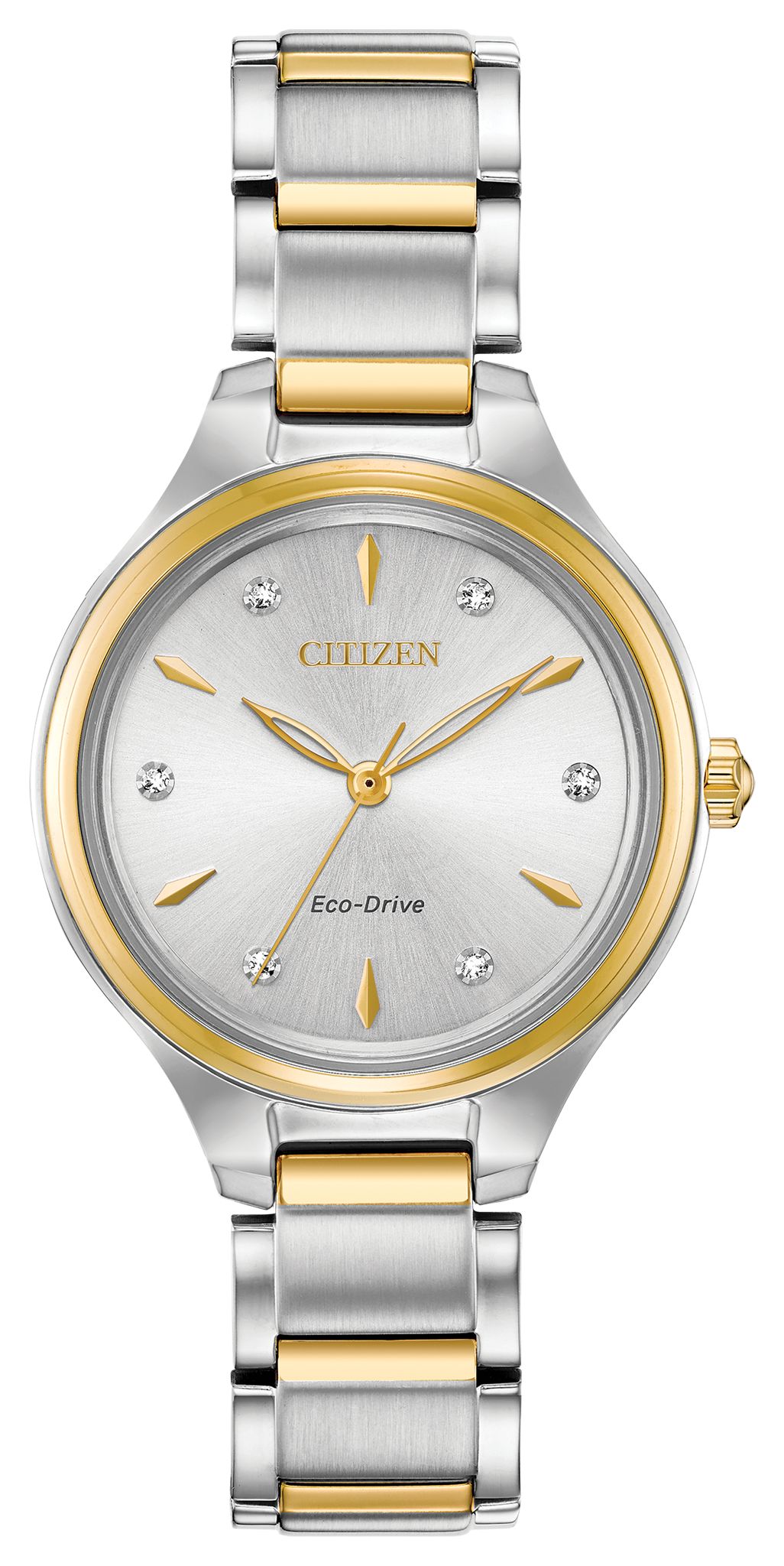 CITIZEN Eco Drive Women's Two Tone Silver Face Watch