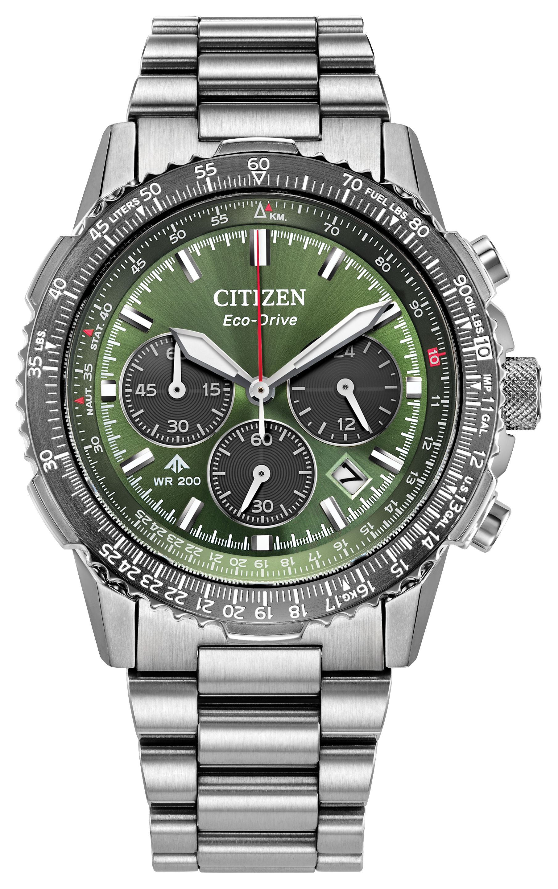 CITIZEN Mens Eco Drive Green Watch