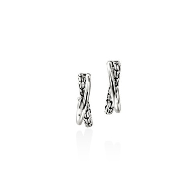 JOHN HARDY Sterling Silver Crossover Hoop Earrings