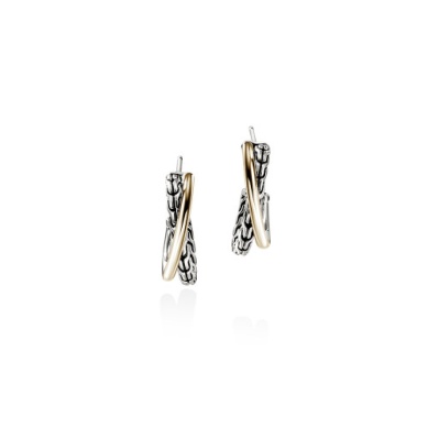 JOHN HARDY Sterling Silver/14K Yellow Gold Hoop Earrings
