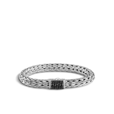 JOHN HARDY Sterling Silver Black Saphire Clasp Bracelet