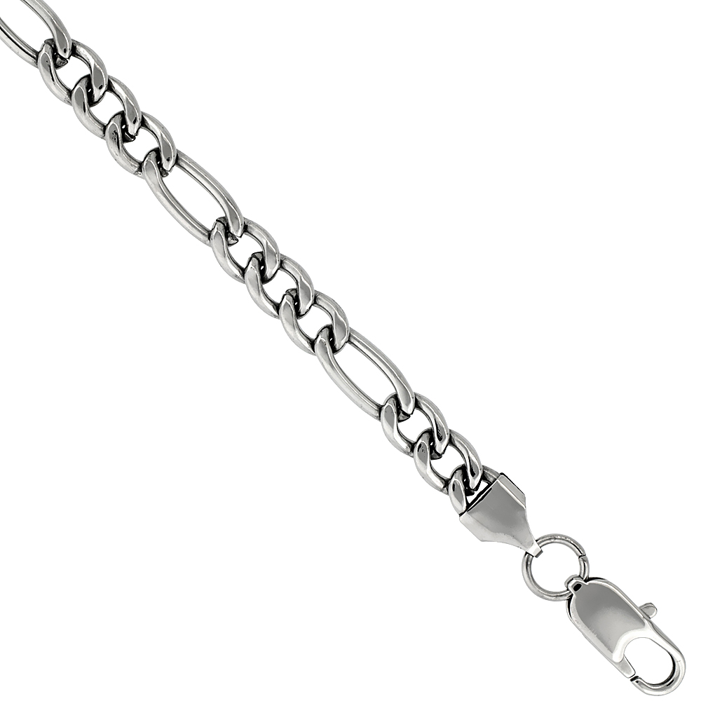Sterling Silver 4.5MM Figaro Link Chain