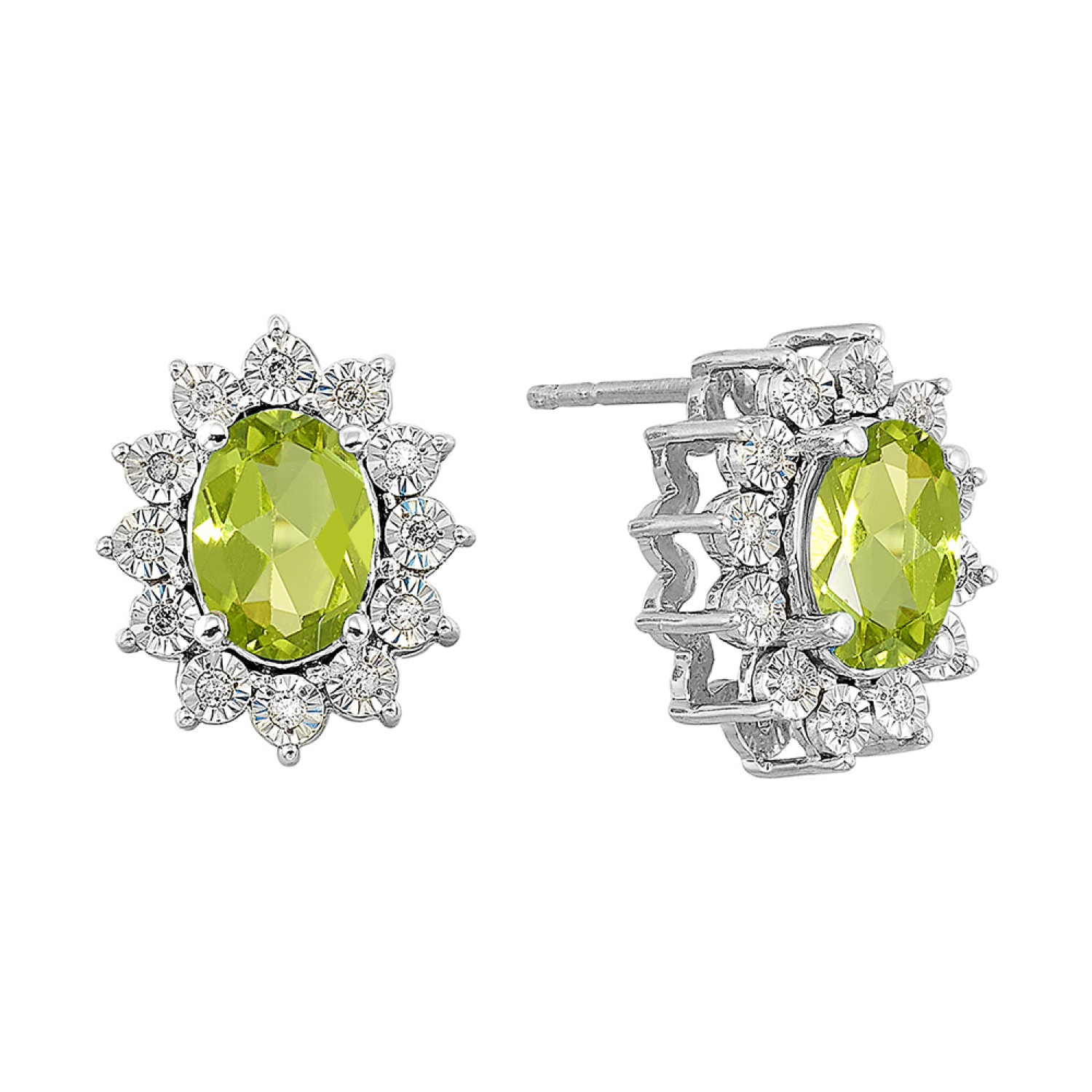 Sterling Silver Diamond/Peridot Necklace