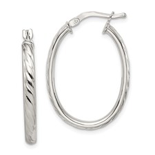 Sterling Silver 3MM Oval Hoop Earring