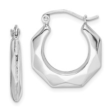 Sterling Silver Fancy Hoop Earring