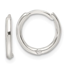 SS POLISHED HINGED HOOP EARRINGS