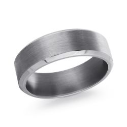 MALO Mens Tantalum Grey Wedding Band