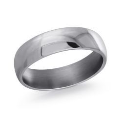 MALO Mens Tantalum Polished Grey Wedding Band
